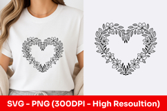 Floral Heart Wreath Clipart SVG PNG Product Image 1