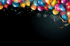 Color balloons nursery frame background Product Image 1