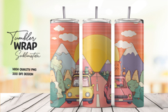 Mountain Sunset Camper Tumbler Wrap Product Image 1