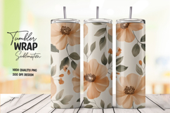 Brown Beige Floral Tumbler Wrap Product Image 1