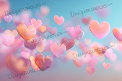 Floating Heart Love Digital Background Product Image 1