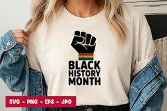 Black History Month Raised Fist Minimal Vector Icon Product Image 1