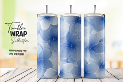 Blue Floral Bloom Tumbler PNG Product Image 1