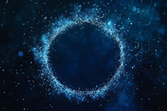 Blue Particle Circle on Starry Space Background Product Image 1