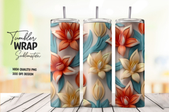 3d Navy Beige Tulip Tumbler Wrap Product Image 1