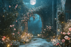 Fantasy Garden Arch Moonlight Path Product Image 1