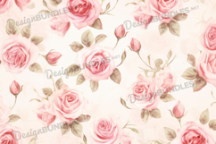 Creamy Floral Rose Seamless Background Product Image 1
