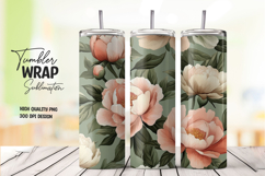 Peach Floral Tumbler Wrap png Product Image 1