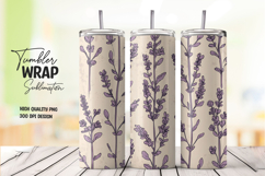 Cream Lavender Botanical Tumbler Wrap Product Image 1