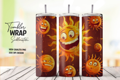Happy Sun Cartoon 20oz Tumbler Wrap Product Image 1
