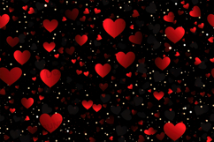 Dark Love Red Heart Pattern Background Digital Paper Product Image 1