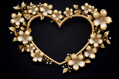 Golden heart frame black background Product Image 1