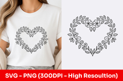 Floral Heart Wreath Clipart SVG PNG Product Image 1