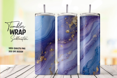 Blue Gold Sparkle Elegant Tumbler Wrap Product Image 1