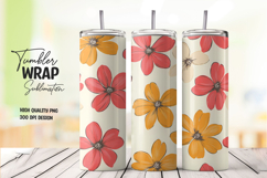 Orange and Pink Flower Tumbler Design PNG Product Image 1