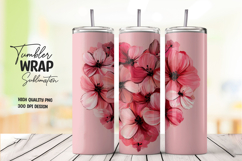 Pink Flower Tumbler Wrap PNG Product Image 1