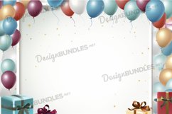 Birthday Balloons Flat lay background, Balloons Frame Product Image 1