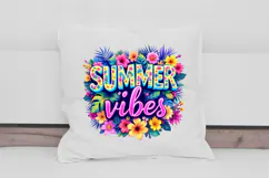 Summer Vibes Colorful Tropical Floral Clipart PNG Product Image 3