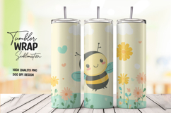 Smiling Bumblebee in Garden Tumbler Wrap PNG Product Image 1