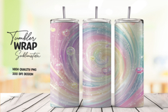 Dreamy Pastel Rainbow Swirl Tumbler Wrap PNG Product Image 1