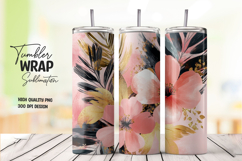 Peach Gold Floral Tumbler Wrap Product Image 1