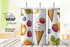 Ice Cream Fruit Tumbler Wrap Product Image 1