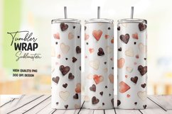 3D Heart pattern tumbler wrap sublimation png Product Image 1