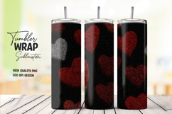Red Heart Glitter Tumbler Wrap png Product Image 1