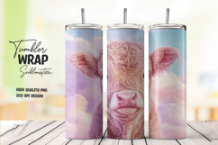 Cute Pink Cow Pastel Tumbler Wrap Product Image 1