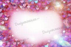 Glitter Heart Frame Flat Lay Background, digital paper Product Image 1