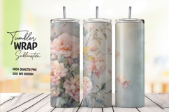 Beige Blossom tumbler wrap png Product Image 1