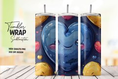Watercolor heart pattern tumbler wrap sublimation Product Image 1