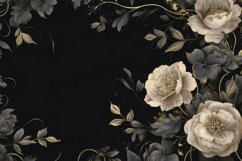 Black rose flower frame digital paper, black rose vintage Product Image 1
