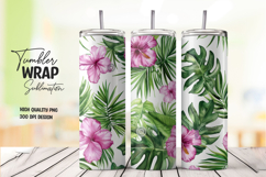 Tropical Floral tumbler wrap png Product Image 1