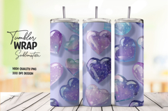 Blue Heart tumbler wrap png Product Image 1