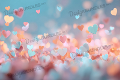 Heart Confetti Celebration Digital Background Product Image 1