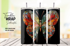 Orange Butterfly Art Tumbler Wrap Product Image 1