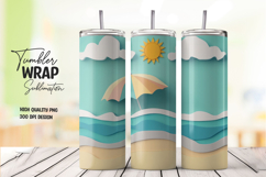 Blue Ocean Waves Tumbler Wrap Product Image 1
