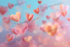 Heart Confetti Digital Background Product Image 1