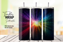 Red and Green Aurora Space Explosion Tumbler Wrap PNG Product Image 1
