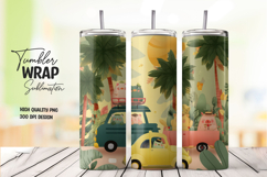 Palm Sunflower Summer Tumbler Wrap Product Image 1
