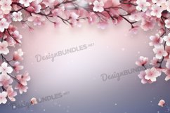 Pink Cherry Blossom frame Digital Paper, Pink Flowers Product Image 1