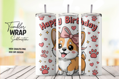 Corgi Birthday Paw Wrap Tumbler PNG Product Image 1