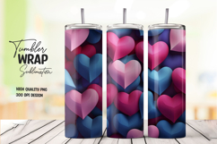 Magenta Red Heart Tumbler Wrap Product Image 1