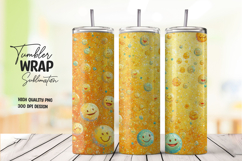 Bright Yellow Daisies Pattern Tumbler Wrap PNG Product Image 1