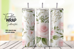 Pink Garden tumbler wrap png Product Image 1
