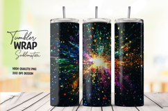 Colorful Starburst Night Sky Tumbler Wrap Sublimation PNG Product Image 1
