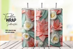 3d Rose pattern Tumbler PNG Product Image 1