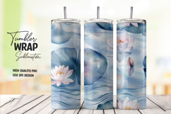 Blue Lotus tumbler wrap png Product Image 1