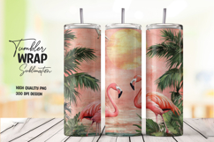 Pink Flamingo tumbler wrap png Product Image 1